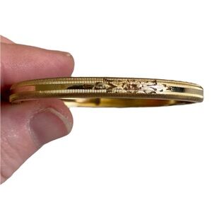Victorian Lestage 1/20 12k Gold Filled Hinged Etched Child’s Bracelet Bangle